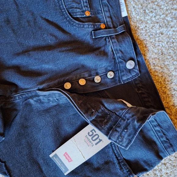 Levi's 501 High Rise Black Short NWT Sz 32 - Picture 8 of 9